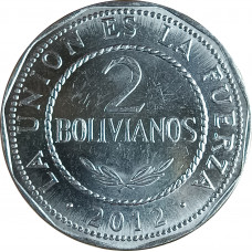 2 боливиано 2012 Боливия из оборота