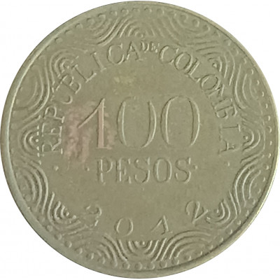 100 песо 2012 Колумбия из оборота 100 песо 2012 Колумбия из оборота