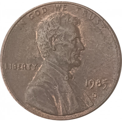 1 цент 1985 США D из оборота