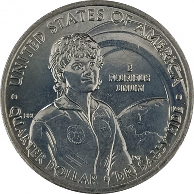 25 центов 2022 США D Доктор Салли Райд UNC