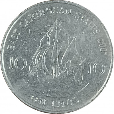 10 центов 2007  Восточные Карибы из оборота