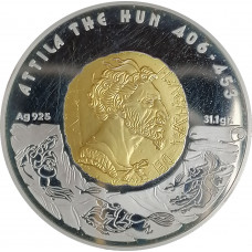 100 тенге 2009 Аттила Proof с царапинами
