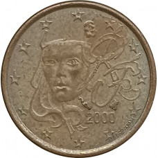 1 евроцент 2000 Франция из оборота