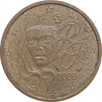 2 евроцента 2000 Франция из оборота