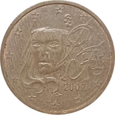 2 евроцента 2007 Франция из оборота