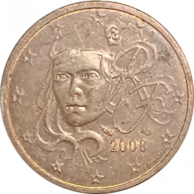 2 евроцента 2008 Франция из оборота
