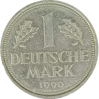 1 марка 1990 ФРГ F из оборота 1 марка 1990 ФРГ F из оборота