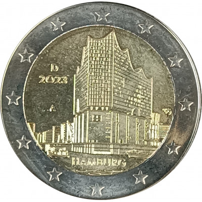 2 евро 2023 Германия A Эльбская филармония UNC 2 евро 2023 Германия A Эльбская филармония UNC