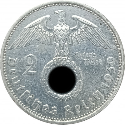 2 рейхсмарки 1939 Германия A (№1) XF
