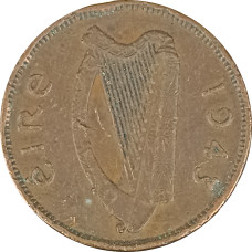 1/2 пенни 1943 Ирландия из оборота