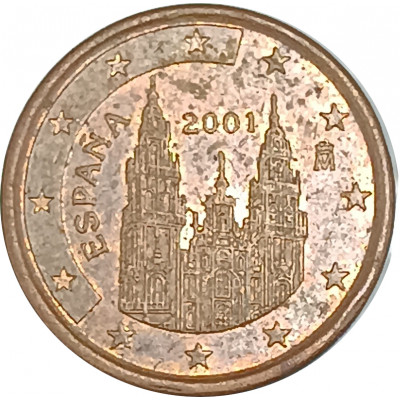1 евроцент 2001 Испания из оборота 1 евроцент 2001 Испания из оборота