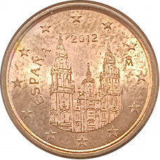 1 евроцент 2012 Испания из оборота