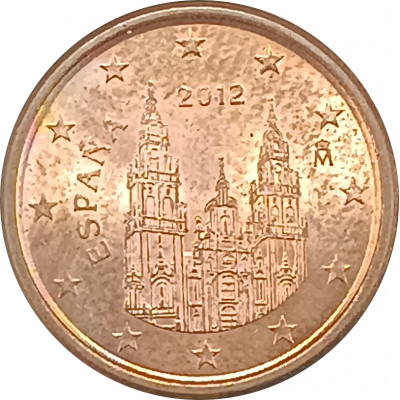 1 евроцент 2012 Испания из оборота