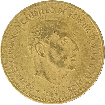 1 песета 1966 Испания 71 из оборота