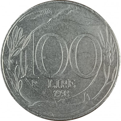 100 лир 1998 Италия из оборота