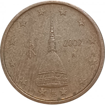 2 евроцента 2002 Италия из оборота