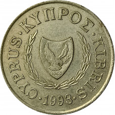 20 центов 1993 Кипр из оборота