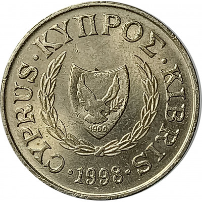 5 центов 1998 Кипр из оборота 5 центов 1998 Кипр из оборота