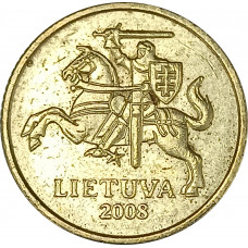 20 центов 2008 Литва из оборота