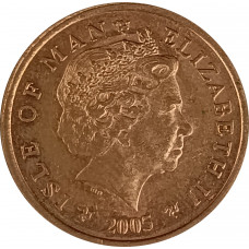 2 пенса 2005 Остров Мэн из оборота