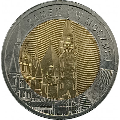5 злотых 2022 Польша Мошненский замок UNC