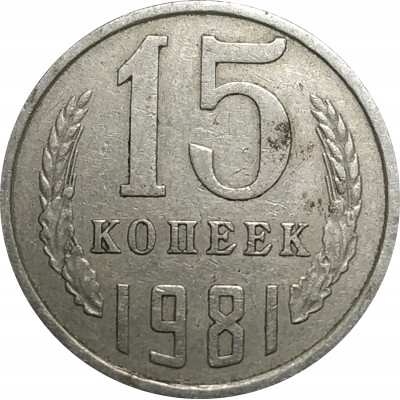 15 копеек 1981 СССР VF