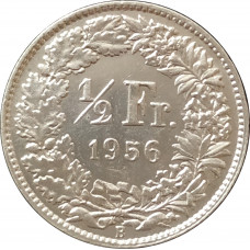 1/2 франка 1956 Швейцария из оборота