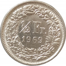 1/2 франка 1969 Швейцария B из оборота