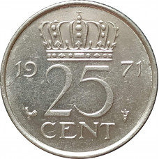 25 центов 1971 Нидерланды из оборота