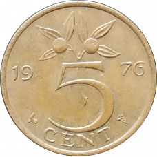 5 центов 1976 Нидерланды из оборота