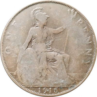 1 пенни 1915 Великобритания из оборота 1 пенни 1915 Великобритания из оборота