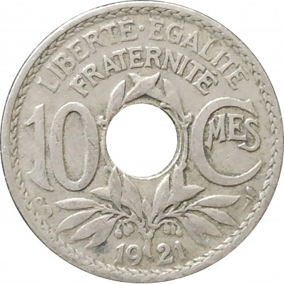 10 сантимов 1921 Франция из оборота