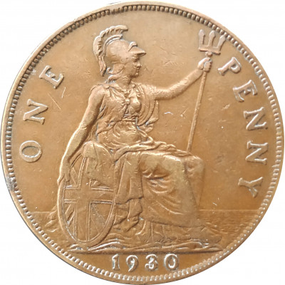 1 пенни 1930 Великобритания из оборота 1 пенни 1930 Великобритания из оборота