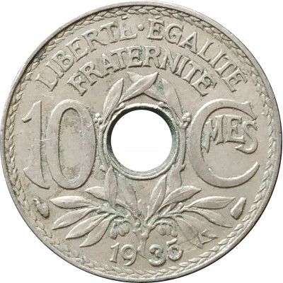 10 сантимов 1935 Франция из оборота