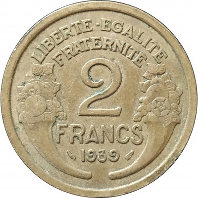 2 франка 1939 Франция из оборота 2 франка 1939 Франция из оборота