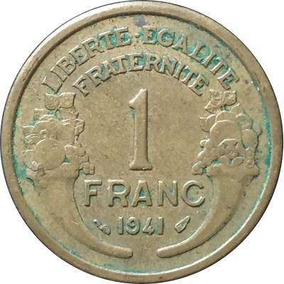 1 франк 1941 Франция из оборота 1 франк 1941 Франция из оборота