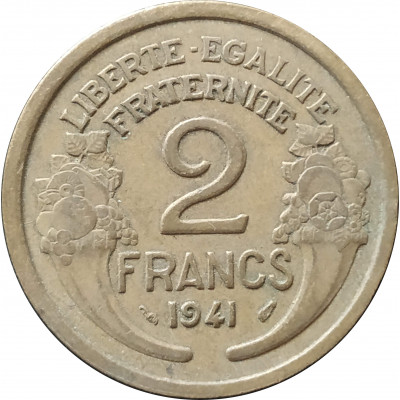 2 франка 1941 Франция из оборота 2 франка 1941 Франция из оборота