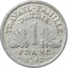 1 франк 1942 Франция из оборота