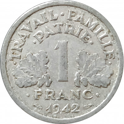 1 франк 1942 Франция из оборота
