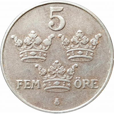 5 эре 1942 Швеция из оборота