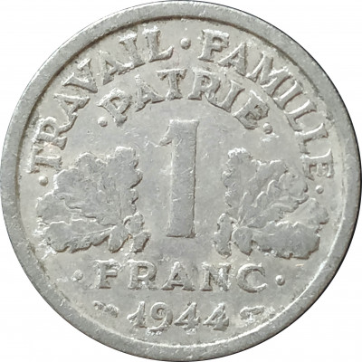 1 франк 1944 Франция Режим Виши (État Français) (1941 - 1944) из оборота