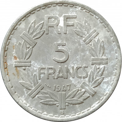 5 франков 1947 Франция B из оборота