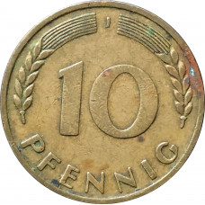 10 пфеннигов 1949 Германия J из оборота
