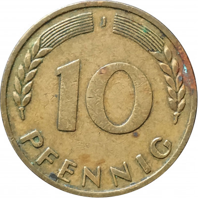10 пфеннигов 1949 Германия J из оборота