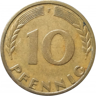 10 пфеннигов 1950 ФРГ F из оборота
