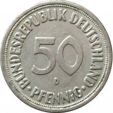 50 пфеннигов 1950 Германия D из оборота