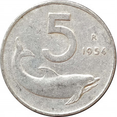 5 лир 1954 Италия из оборота