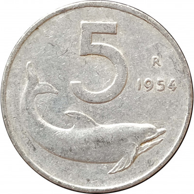 5 лир 1954 Италия из оборота