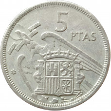 5 песет 1957 Испания 74 из оборота