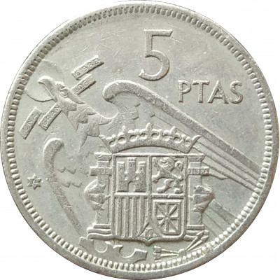 5 песет 1957 Испания 74 из оборота 5 песет 1957 Испания 74 из оборота
